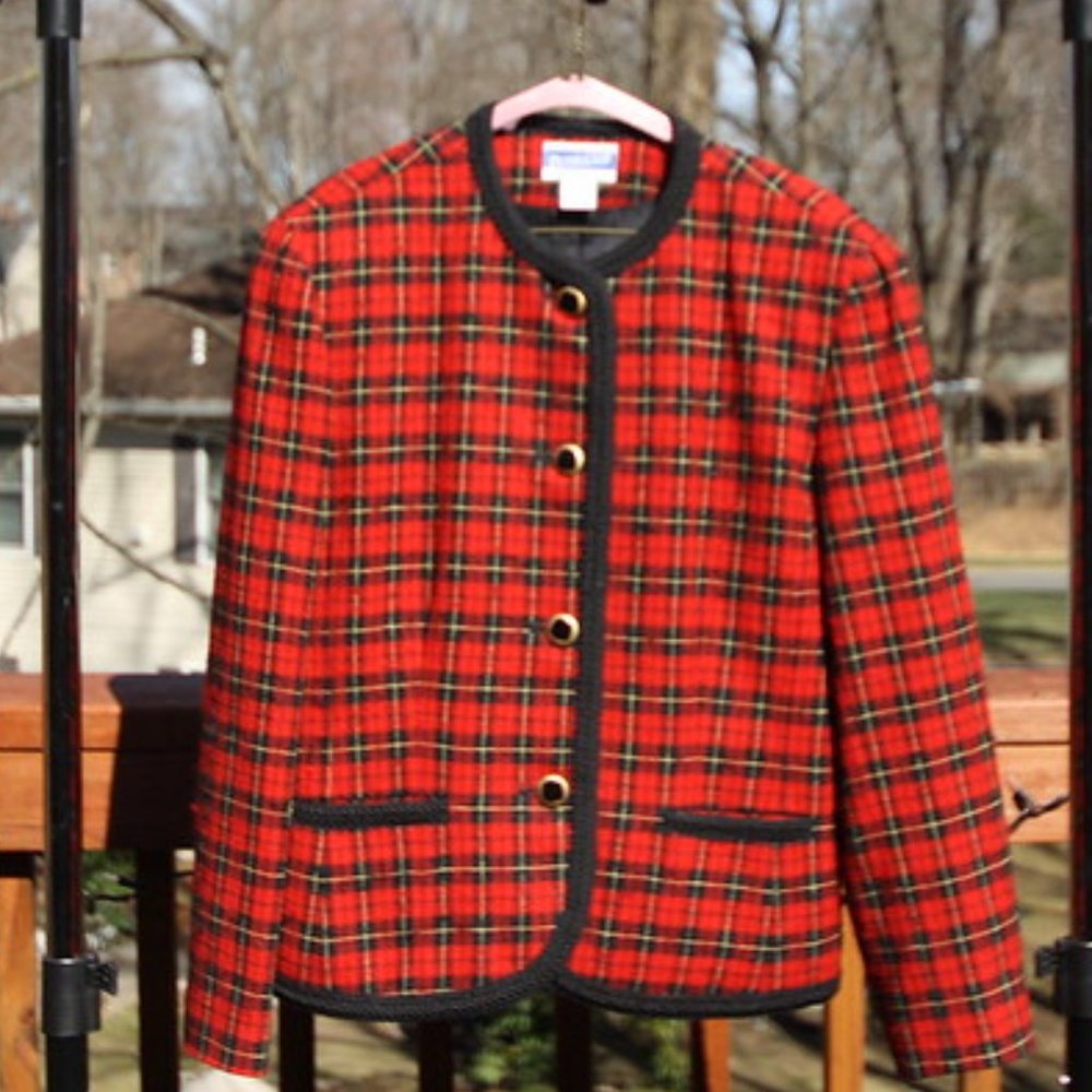 Vintage Pendleton Womens Virgin Wool Braided Blazer